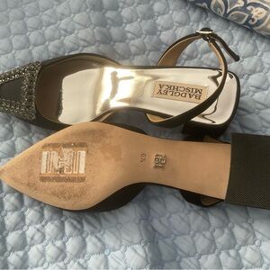 Badgley Mischka Black Heels with Silver Accents